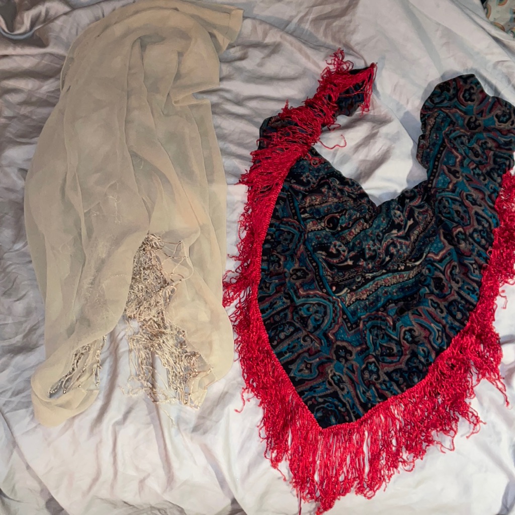 Lot Of 2 Vintage Scarves Shawls